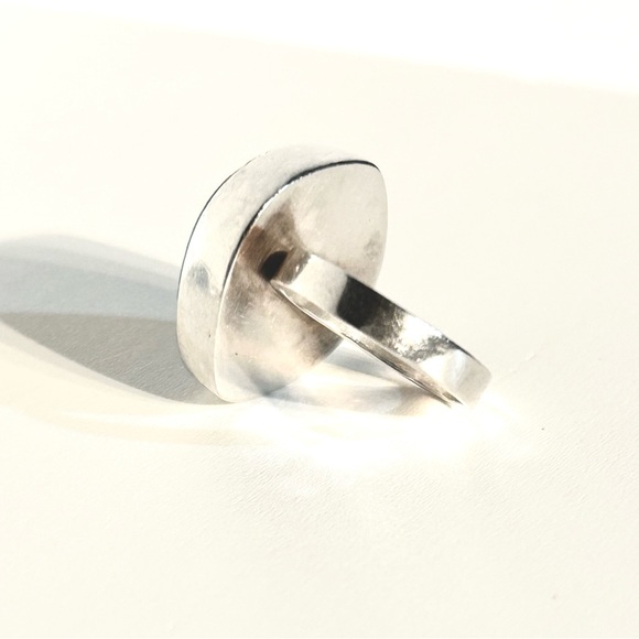 Sterling Silver Handmade Royston Turquoise Ring Size 6 - Picture 4 of 4